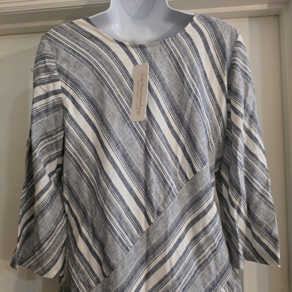 NWT Soft Surroundings Linen Blend Dress- Petite Small - Picture 8 of 14